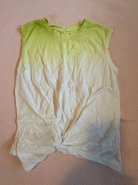 Zella Green Ombre Sleeveless Tie-Front Tank